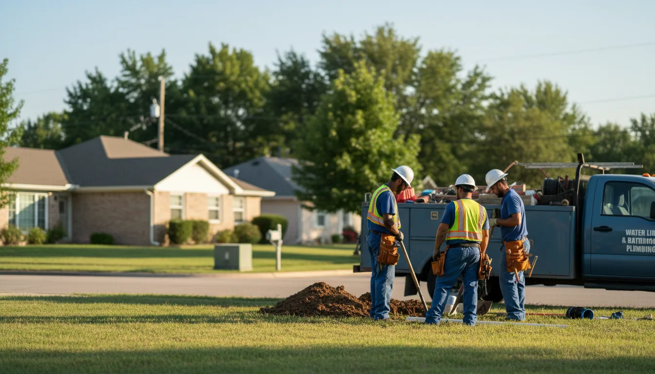 Residential water line and bathroom plumbing service in Richfield, KS